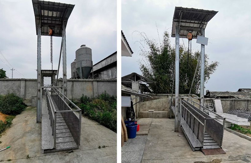 Imagen 5. Cargador abierto de aluminio en el perímetro de una granja, China. Courtesy of DanAg Group.