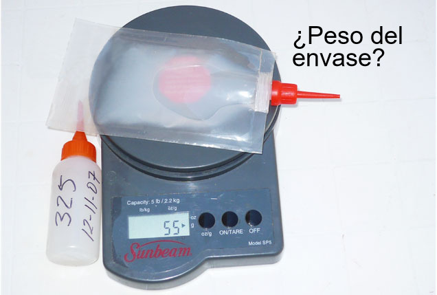 Foto 2. Peso de la dosis problema